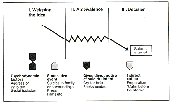 Stages in presuicidal development (after W. Pöldinger)